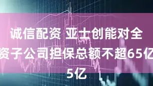 诚信配资 亚士创能对全资子公司担保总额不超65亿