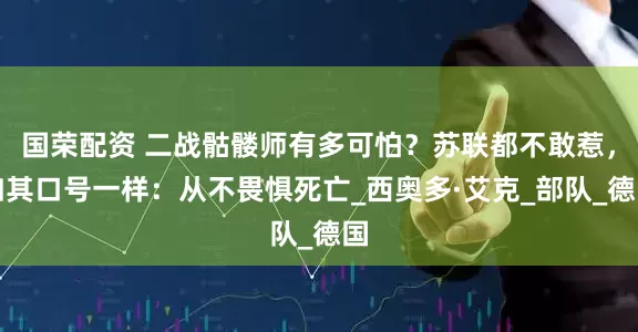 国荣配资 二战骷髅师有多可怕？苏联都不敢惹，如其口号一样：从不畏惧死亡_西奥多·艾克_部队_德国